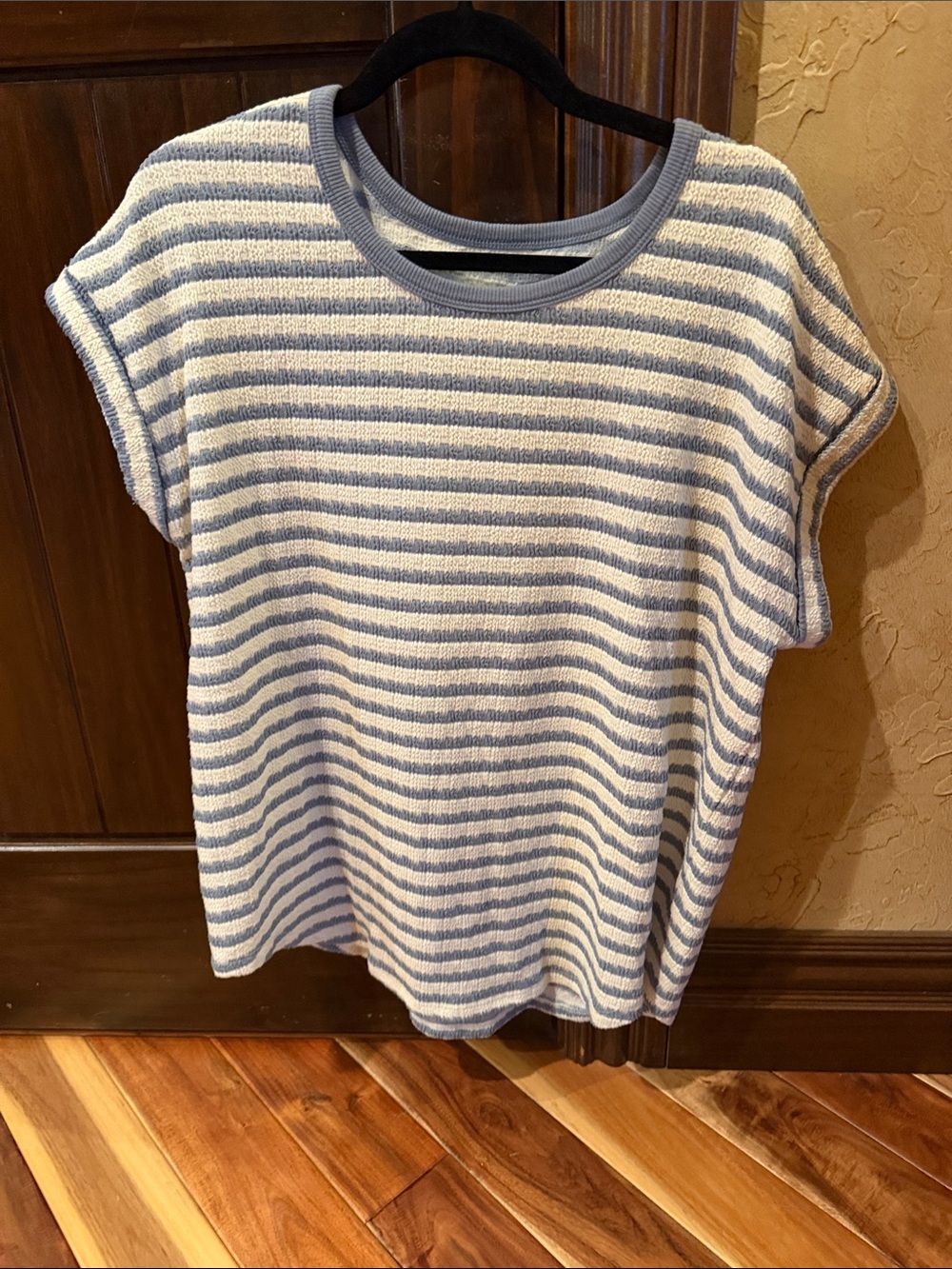 Maurices Blue and White Striped Short Sleeve Tee